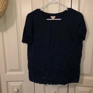 J crew lace trim blouse